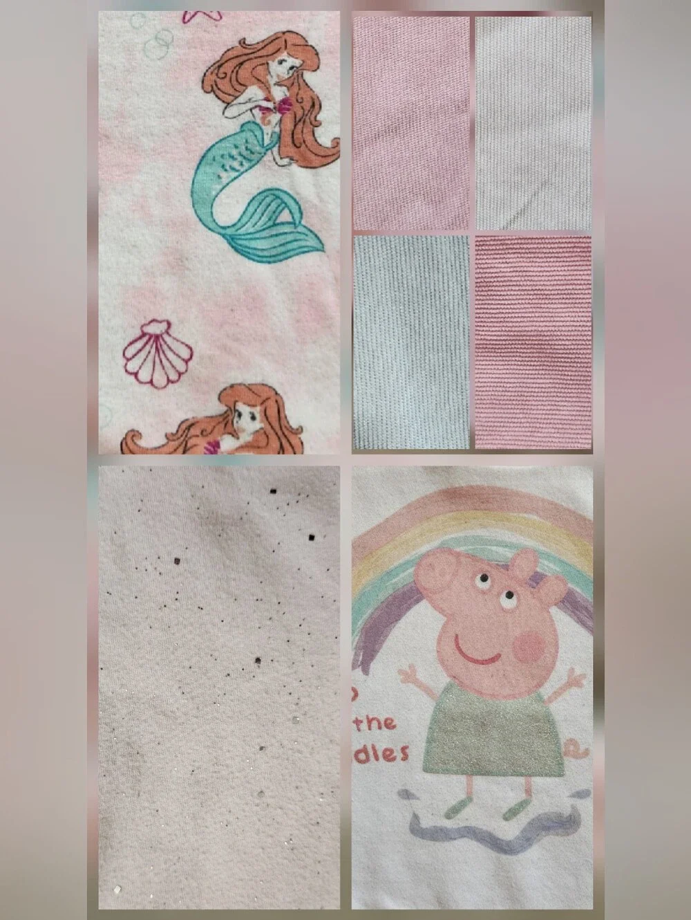 Girls 4T Pastel Princess Mix & Match Bundle | Ariel, Peppa Pig | 5 Pieces